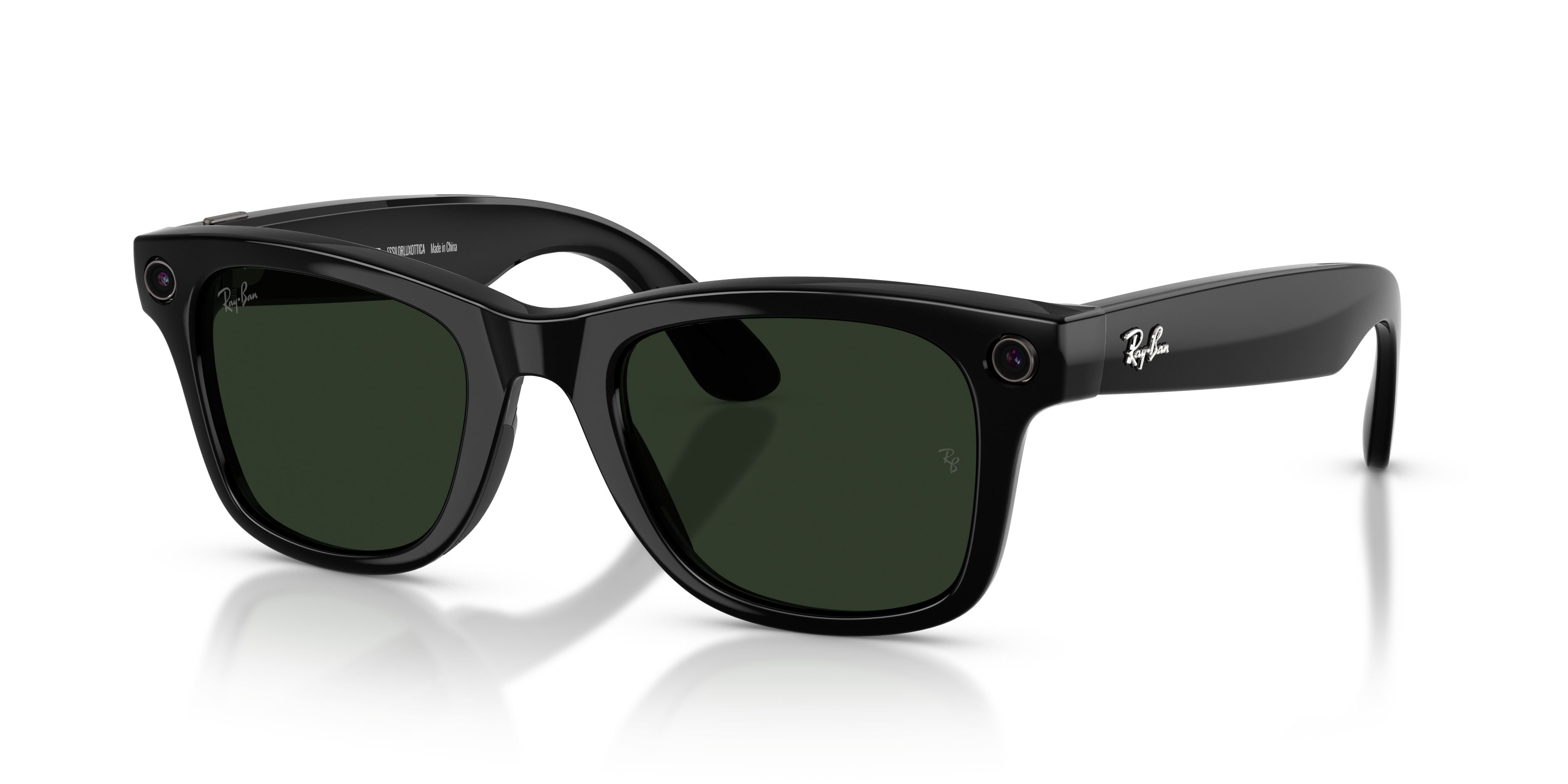 RAY-BAN, 0RW4012 Meta Wayfarer (Gen 2) 601/1M, TRANSITIONS® GRAPHITE GREEN SHINY BLACK, 53